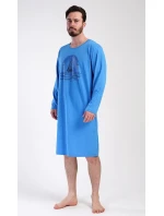 Pánská noční košile s dlouhým rukávem model 21822084 - Vienetta Pánská noční košile s dlouhým rukávem model 21822084 - Vienetta