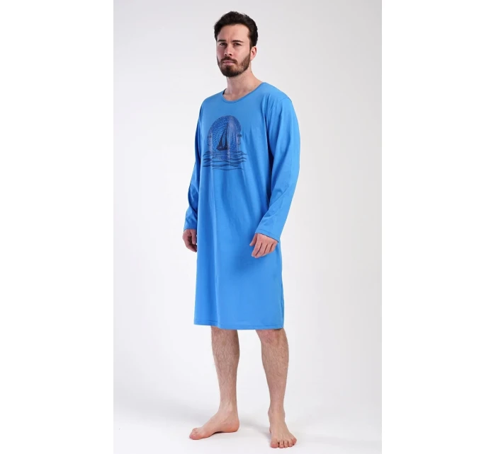 Pánská noční košile s dlouhým rukávem model 21822084 - Vienetta Pánská noční košile s dlouhým rukávem model 21822084 - Vienetta