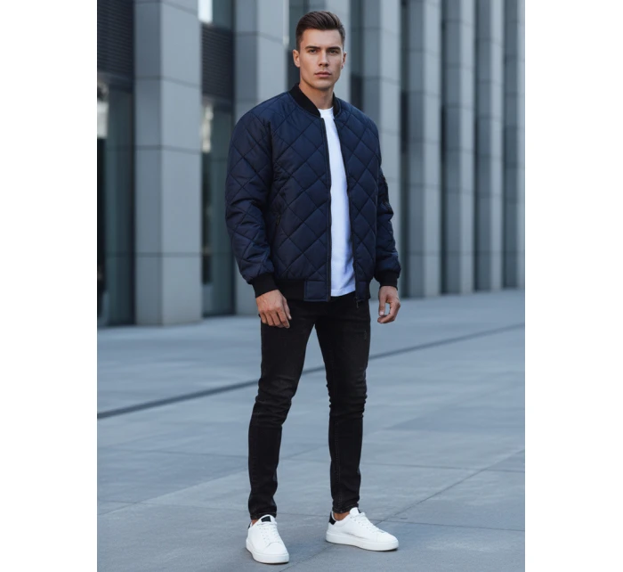 Pánská prošívaná bunda bomber tmavě modrá TX2217 Pánská prošívaná bunda bomber tmavě modrá TX2217