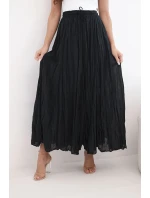 Dámská maxi bavlněná sukně s gumičkou v pase černá