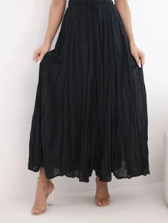 Dámská maxi bavlněná sukně s gumičkou v pase černá