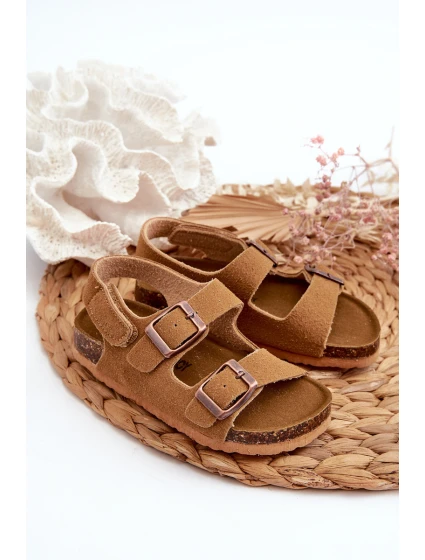 Dětské sandálky na korkové platformě se suchým zipem Camel model 21663939 - Boto