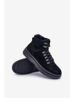 Semišové pánské zimní boty Big Star OO174187 černé