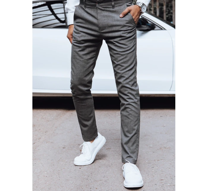 Pánské tmavě šedé kalhoty FashionStreet chinos UX4388