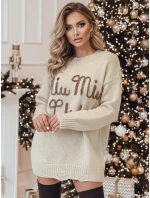 Dámský svetr  v jedné velikosti s béžový Dstreet model 21982121 - FashionStreet