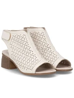 Remonte béžové Remonte dámské kožené sandály Rieker R8777-60