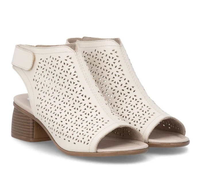 Remonte béžové Remonte dámské kožené sandály Rieker R8777-60