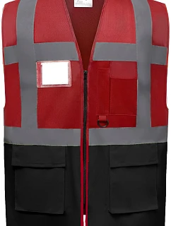 Yoko HVW 801 Hi-Vis multifunkční vesta 79.W801 red/black