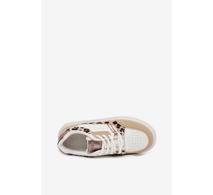 Dámské Tenisky Na Platformě Big Star SS274357 Leopardí Bílá-Bežová Dámské Tenisky Na Platformě Big Star SS274357 Leopardí Bílá-Bežová