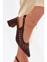 Dámské sandály na podpatku čokoládové model 22095121 - Boto