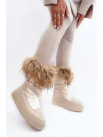Dámské sněhule s kožešinou Béžová Big Star