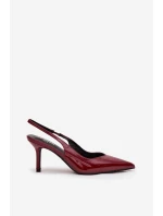 Dámské lakované lodičky na jehlovém podpatku Phelia – bordové Dámské lakované lodičky na jehlovém podpatku Phelia – bordové