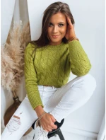 Dámský svetr SELAVI zelený FashionStreet MY1943 Dámský svetr SELAVI zelený FashionStreet MY1943