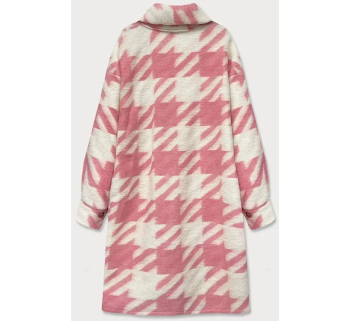 Růžový dámský kabát s vzorem model 15051253 - MADE IN ITALY
