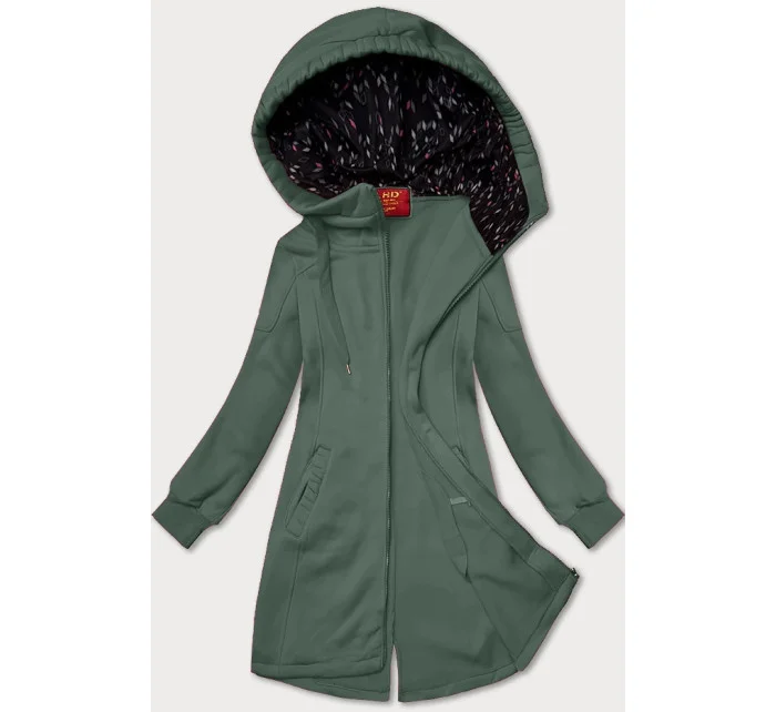 dlouhá dámská rozepínací mikina s kapucí model 20829945 - LHD