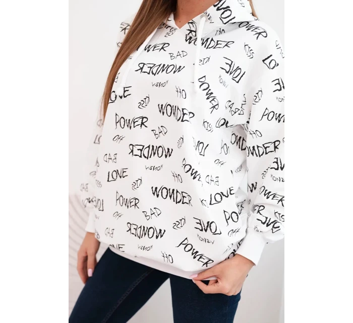 Mikina s nápisy bílá