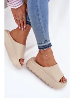 Pěnové Dámské Pantofle Na Platformě Béžové Xalvania Pěnové Dámské Pantofle Na Platformě Béžové Xalvania