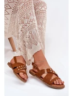 Dámské Sandály Na Plochém Podpatku Se Zlatými model 21702286 - Boto Dámské Sandály Na Plochém Podpatku Se Zlatými model 21702286 - Boto