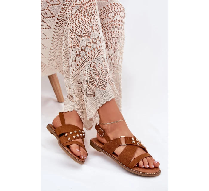 Dámské Sandály Na Plochém Podpatku Se Zlatými model 21702286 - Boto Dámské Sandály Na Plochém Podpatku Se Zlatými model 21702286 - Boto