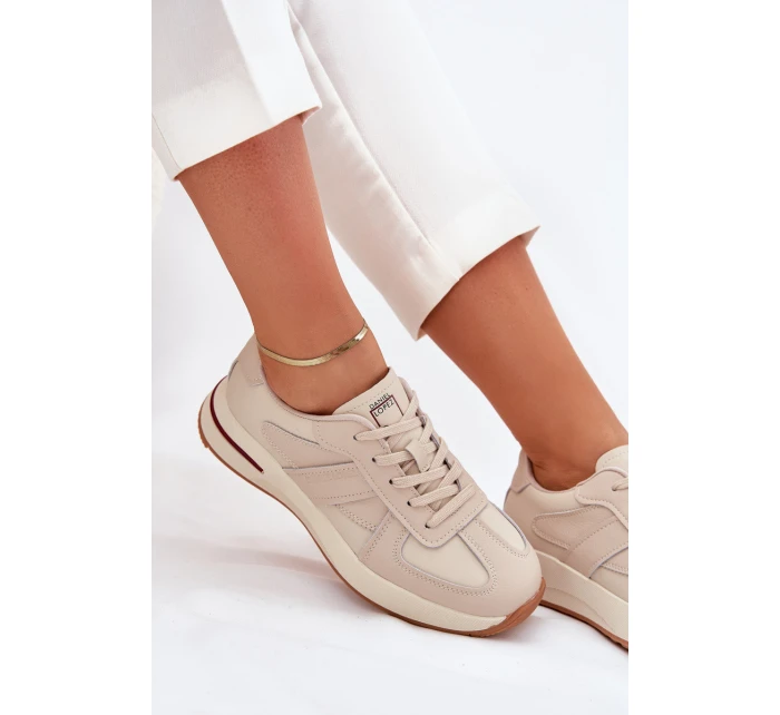 Kožené Dámské Sportovní Boty Sneakers Daniel Lopez Just Dare SS2D4043 Béžové