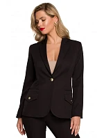 K141 Sako s dvojitými kapsami s klopou - černé