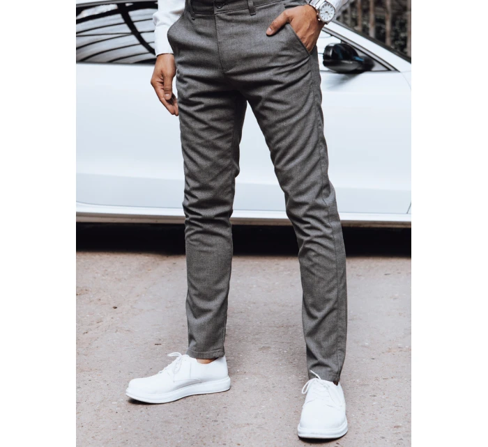 Pánské tmavě šedé kalhoty FashionStreet chinos UX4388