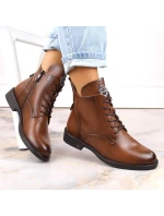 Potocki W WOL171C hnědé boty se šněrováním a zipem