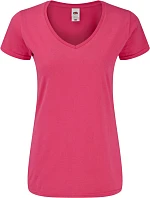 Fruit of the Loom Lady-Fit Iconic 150 V-Neck T Dámské tričko s výstřihem do V 16.1444 fuchsia