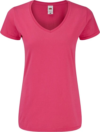 Fruit of the Loom Lady-Fit Iconic 150 V-Neck T Dámské tričko s výstřihem do V 16.1444 fuchsia Fruit of the Loom Lady-Fit Iconic 150 V-Neck T Dámské tričko s výstřihem do V 16.1444 fuchsia