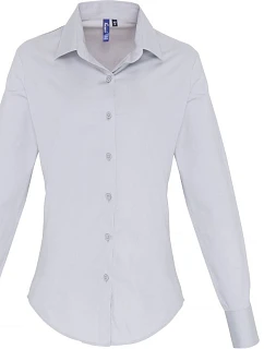 PR Popelínová elastická halenka s dl. rukávem 39.0 silver model 22483818 - Premier