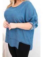 Dámská blůza Plus Size z s asymetrickým lemem model 21886525 - K-Fashion Dámská blůza Plus Size z s asymetrickým lemem model 21886525 - K-Fashion