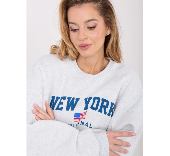 Bluza BL jasny szary model 21819023 - FPrice Bluza BL jasny szary model 21819023 - FPrice