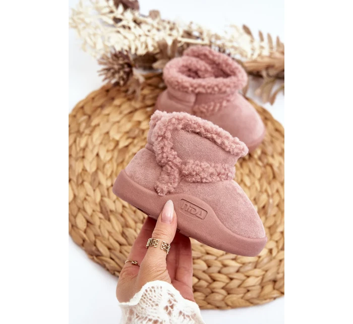 Dětské sněhule na suchý zip Pink Unitia Dětské sněhule na suchý zip Pink Unitia