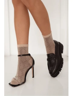 Vzorované Dámské Ponožky Béžové