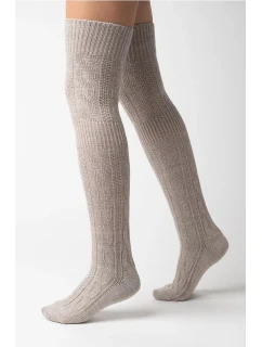 Dámské vlněné nadkolenky 089 Světle béžová - Steven