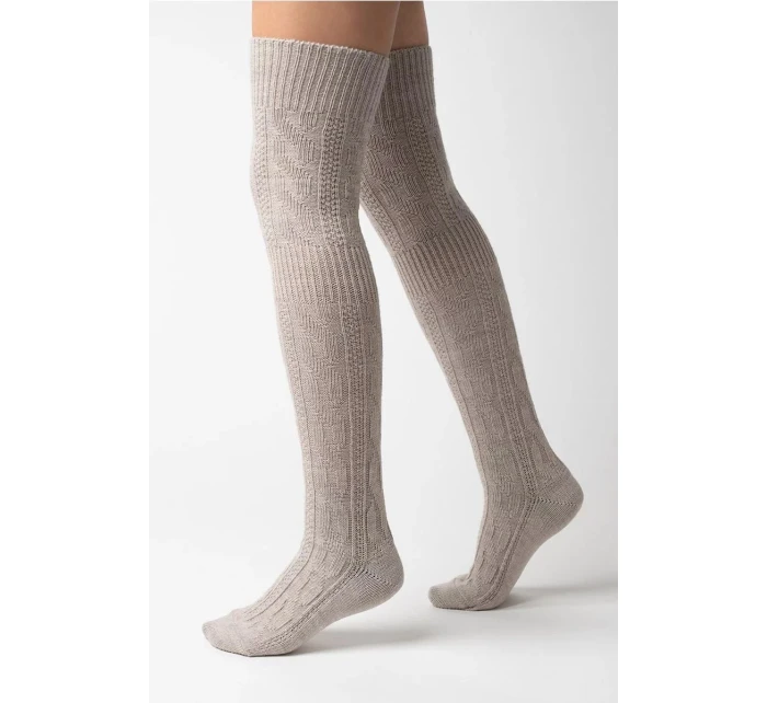 Dámské vlněné nadkolenky 089 Světle béžová - Steven Dámské vlněné nadkolenky 089 Světle béžová - Steven