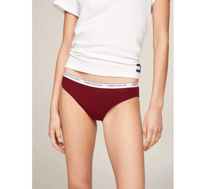 Dámské kalhotky 3PACK UW0UW04895 0R3 vínová/béžová/černá - Tommy Hilfiger