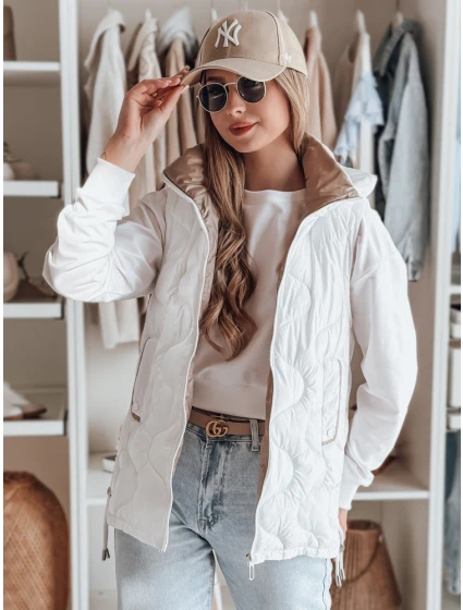 Dámská přechodná prošívaná vesta VESOLITA bílá FashionStreet TY4880 Dámská přechodná prošívaná vesta VESOLITA bílá FashionStreet TY4880