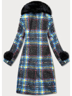 Dámský vícebarevný kabát z tkaniny bouclé (FK-016)