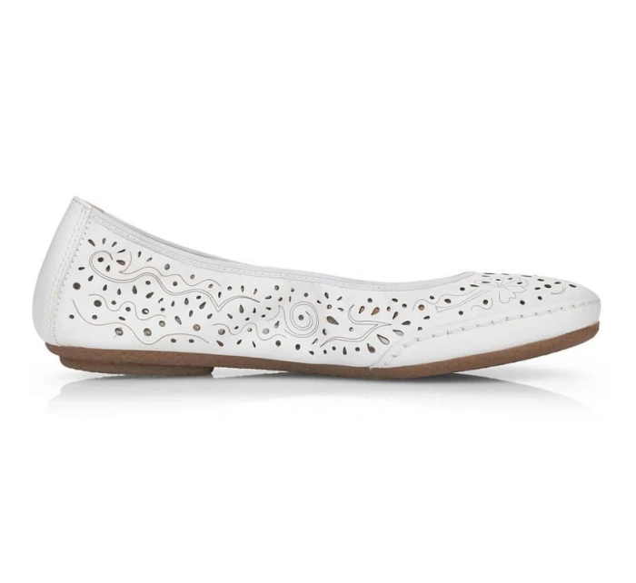 Kožená pohodlná polobotka W model 22033618 bílá - Rieker Kožená pohodlná polobotka W model 22033618 bílá - Rieker