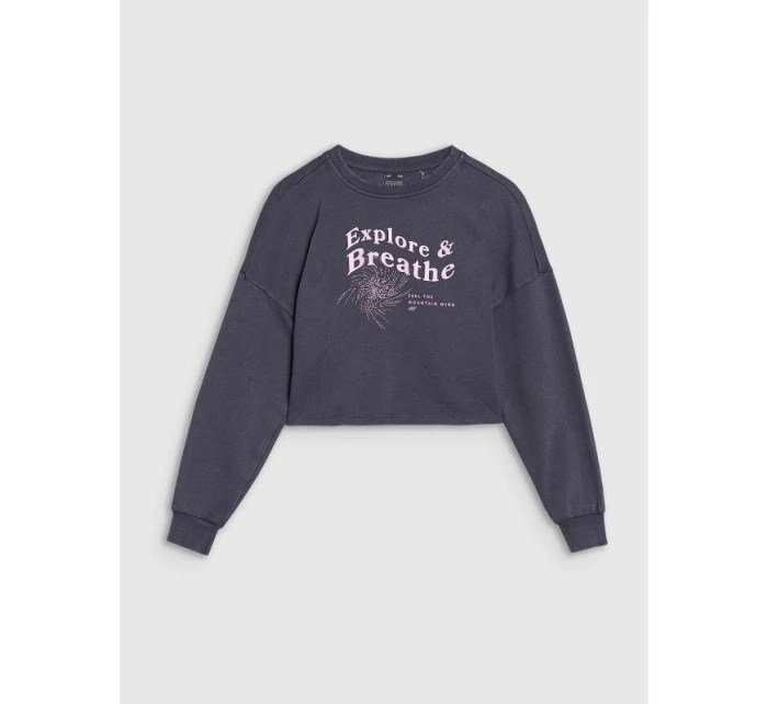 Dívčí mikina bez kapuce 4F 4FJWSS25TSWSF1483-22S Dívčí mikina bez kapuce 4F 4FJWSS25TSWSF1483-22S