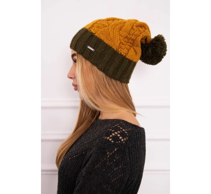 Fleecová čepice Paris K212 hořčicová+khaki Fleecová čepice Paris K212 hořčicová+khaki