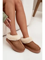 Kožené semišové zimní boty dámské s kožešinou camel model 21709726 - Boto Kožené semišové zimní boty dámské s kožešinou camel model 21709726 - Boto