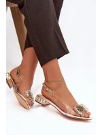 Průhledné sandály s mašlí D&A MR52-231 zlaté
