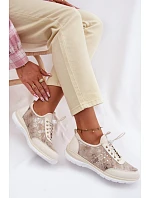 kožené polobotky Dívčí  Béžové model 22100265 - D&A