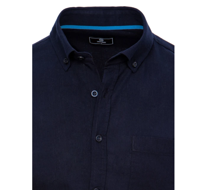 Pánská tmavě modrá košile s krátkým rukávem FashionStreet KX0983