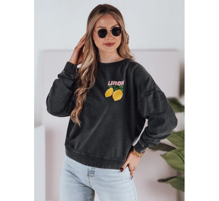 Dámská mikina LEMONFIT grafitové barvy v jedné velikosti FashionStreet BY1348