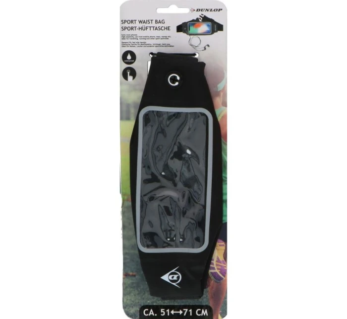 SPORTOVNÍ VODOTĚSNÉ BĚŽECKÉ LEDVINOVÉ POUZDRO S OKÉNKEM NA TELEFON DUNLOP ČERNÉ