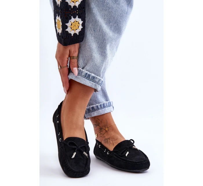 Dámské semišové mokasíny černé model 21625493 - Boto