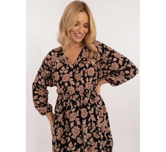 Sukienka DHJ SK czarno beżowy model 20572122 - FPrice Sukienka DHJ SK czarno beżowy model 20572122 - FPrice